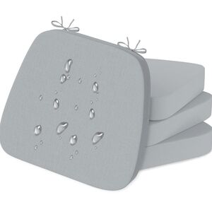 NEW Set of 4 Light Gray Chair Cushions (Factory Sealed)